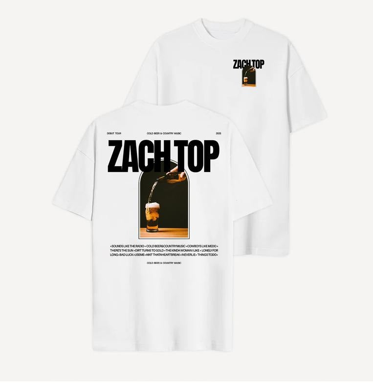 Zachh Top Cold Beerr & Country Music Tour 2025 Shirt, Tour Merch, Concert Clothing, Unisex Tshirt Sweatshirt, Hoodie, Full Sizes style 001