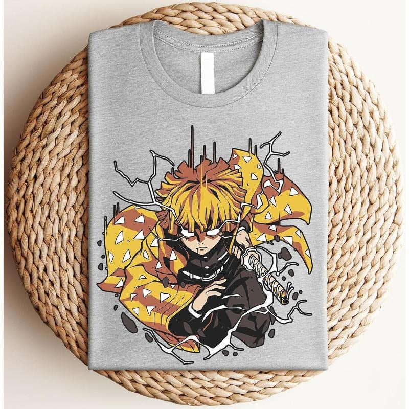 Zenitsu Shirt, Lightning Breathing Shirt, Hashira Tee, Demon Slay Tshirt, Gift For Him, Gift For Her, Anime Graphic Tees
