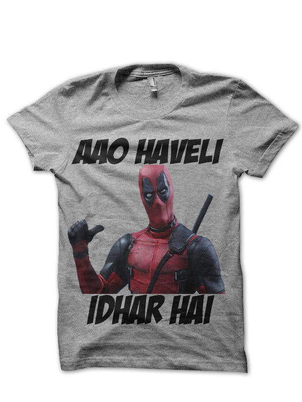 Aao Kabhi Haveli Pe Deadpool T-Shirt