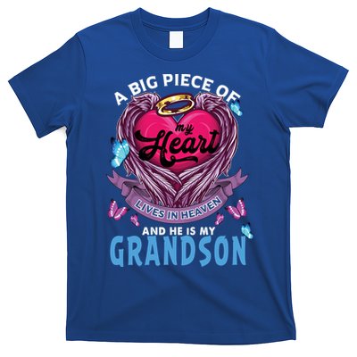 A Big Piece Of My Heart Lives In Heaven He Is My Grandson Gift T-Shirt