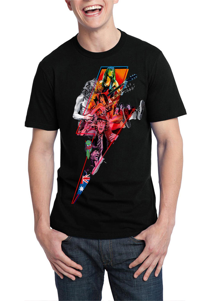 AC DC Rock Band Black T-Shirt Style001