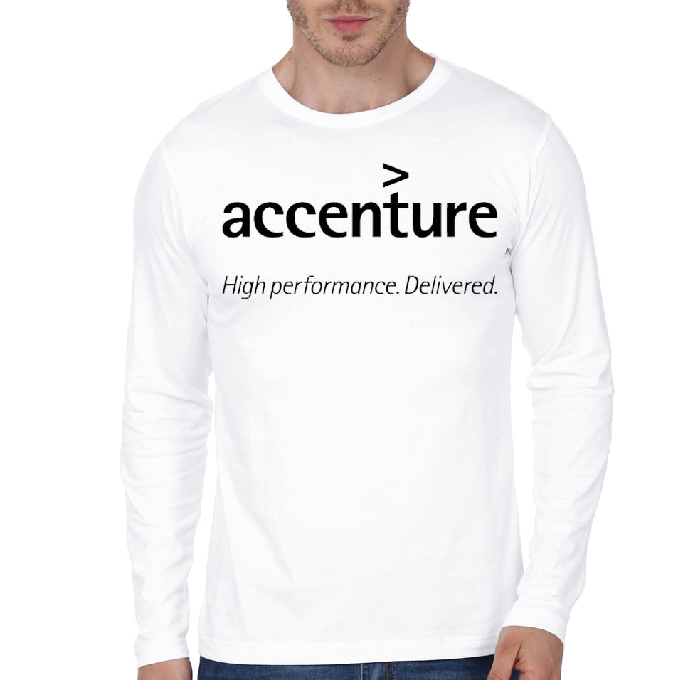 Accenture White Full Sleeve Tee