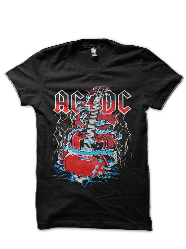 AC/DC â€“ Guitar Black T-Shirt Style002