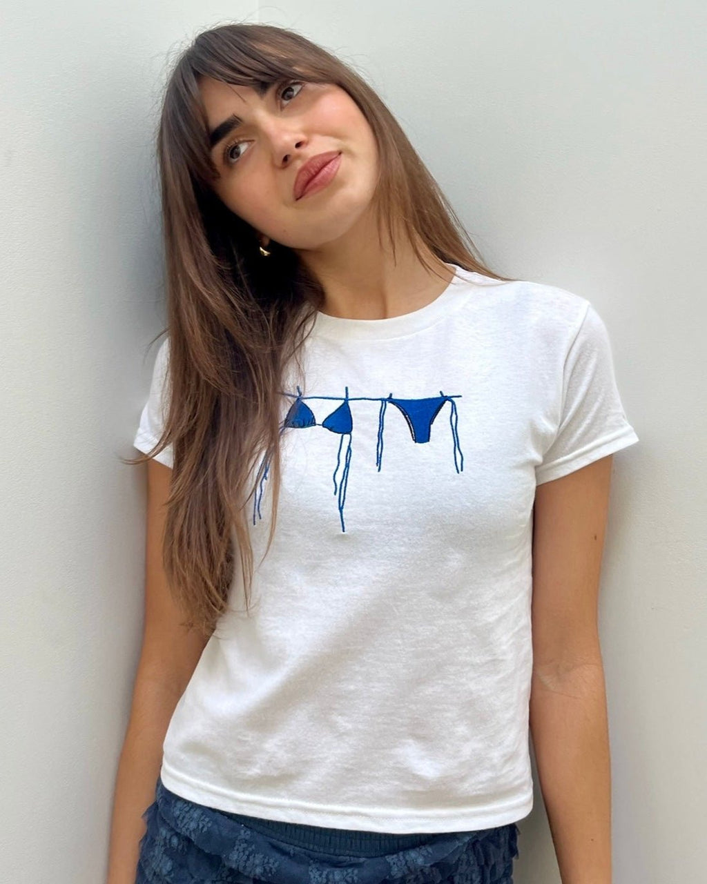 air dry embroidered baby tee