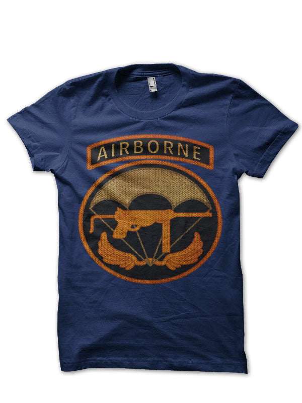 Airborne Division Navy Blue Half Sleeve T-Shirt