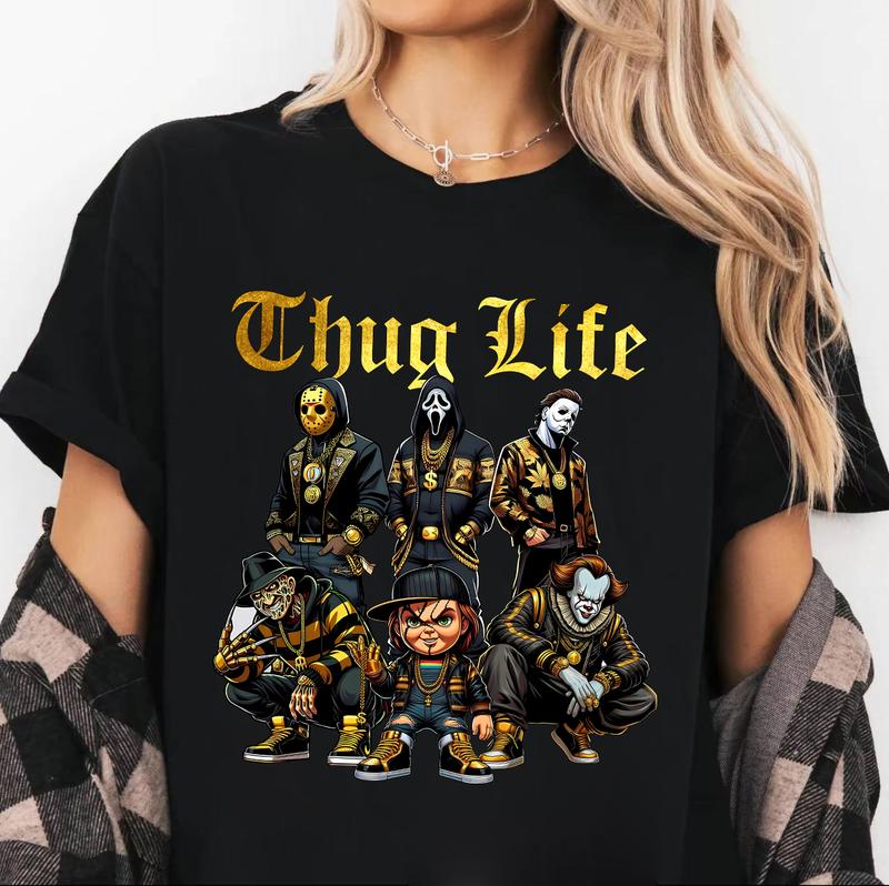 Thug Life Gold shirt, Horror Movie shirt, scary movie Halloween shirt, serial killer Halloween, Halloween Shirt Design shirt