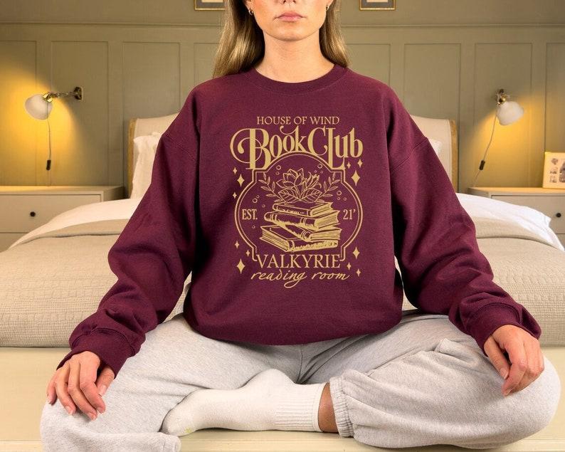 ACOTAR House Of Wind Book Club Sweatshirt, Book Club Night Court Velaris House Of Wind Library Sarah J Maas Throne of Glass, Valkyrie Reading Room SJM