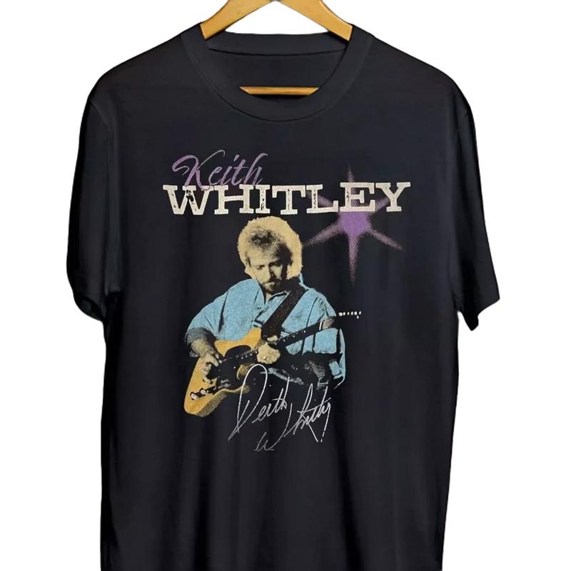Keith Whitley T-Shirt Country Music Shirt Unisex Short Sleeve T-Shirt Crewneck Classic Cotton Fabric Cotton Fabric