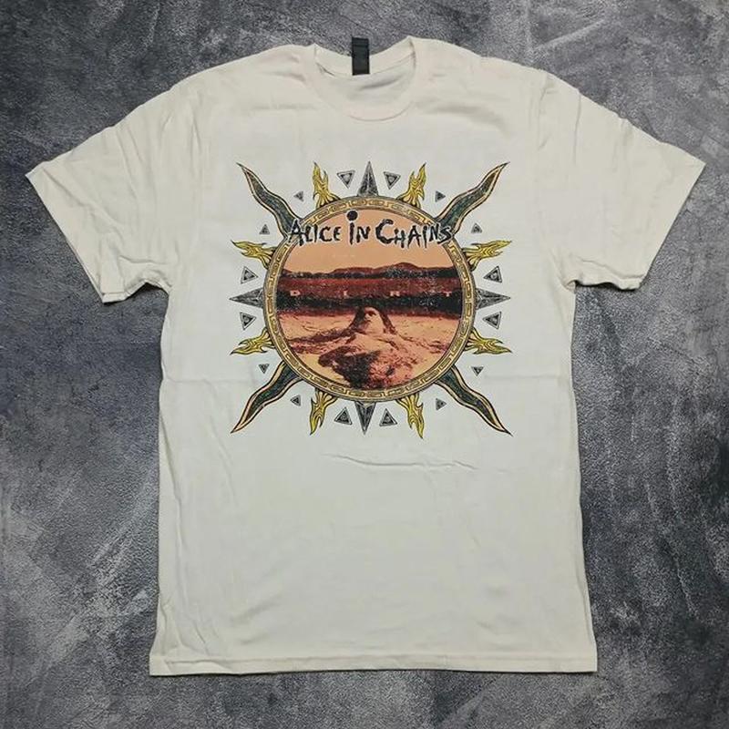 Alice In Chains Album Dirt Tour Black Grunge 90s Band Rock Unisex Tshirt, Retro Alice In Chains Tee Gift, Gift For Her, Music Tour Shirt, vintage Grap