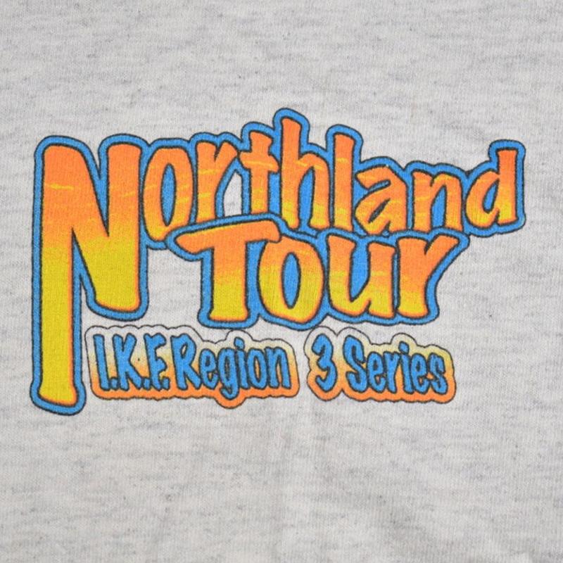 Vintage 1990s Northland Tour Racing Graphic T-Shirt Classic Cotton Menswear Top Embroidered Hoodie