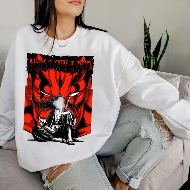 Kenpachj Bankaj Red and Black Bleachh, Ichig0 Holll0w life Sweatshirt Hoodie Shirt, animee shirt