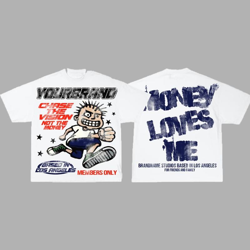 Y2K Graphic Money Love Me Personalize Printed Tshirt Casual Cotton