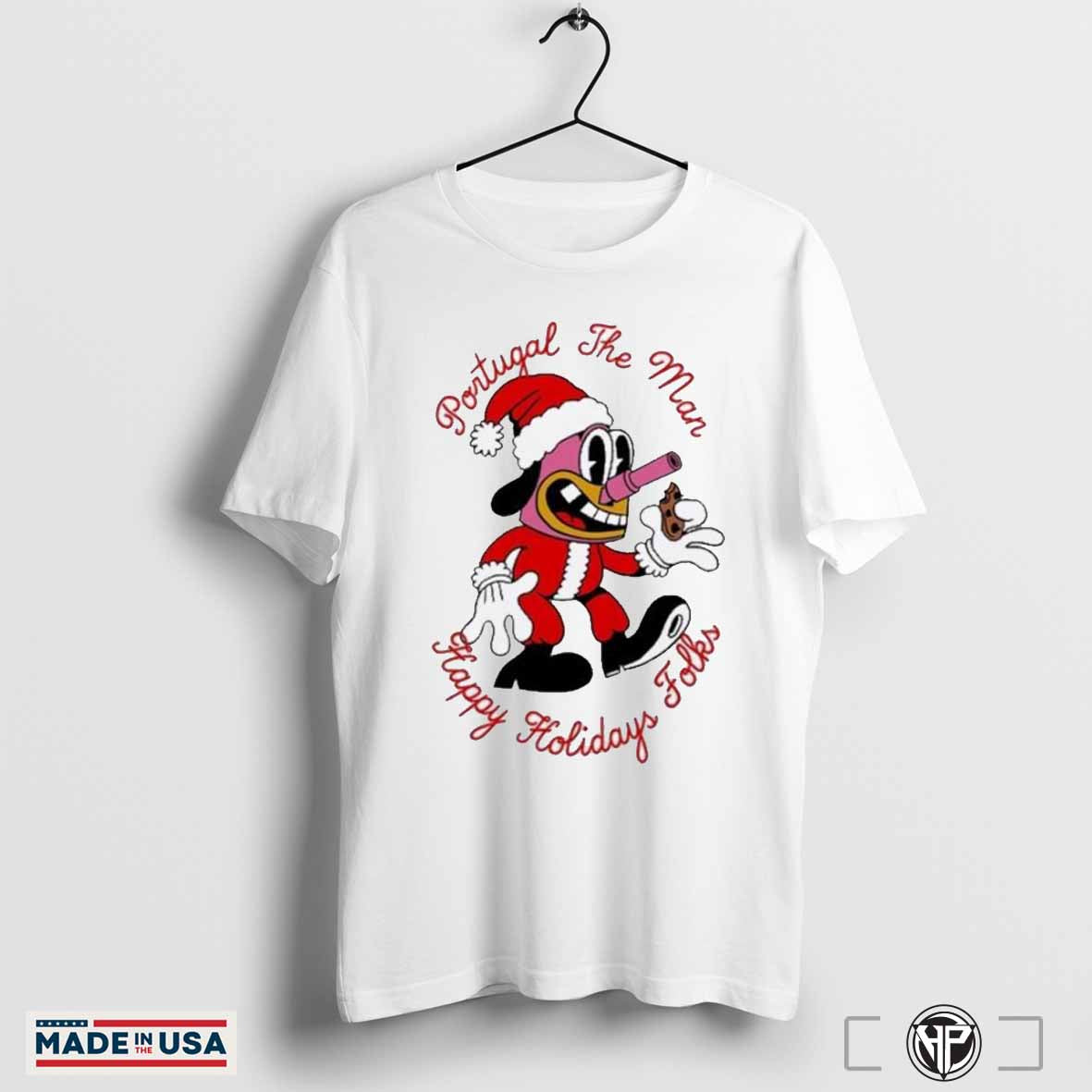 Official Portugal The Man Happy Holidays Folks Cookie Tank Dog Santa Shirts