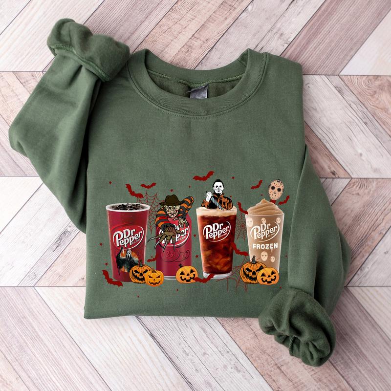Halloween Dr Pepper Horror Characters Sweatshirt, Hoodie, Tshirt