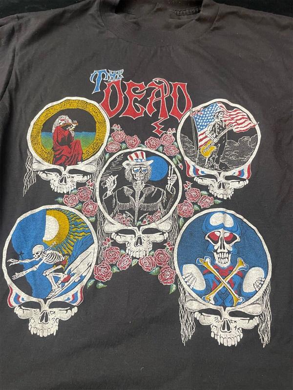 Vintage Grateful Dead The Dead Tee T Shirt Vintage Band Concert Tour 1980, Graphic T-Shirt Hip Hop Unisex Music Album T-shirts, y2k band shirt, gift f