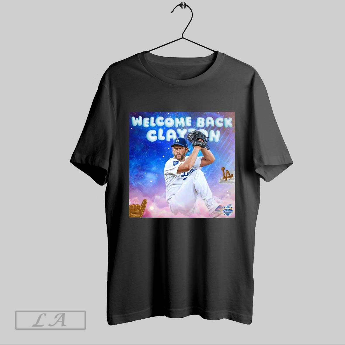 Top Los Angeles Dodgers Welcome Back Clayton Kershaw World Champions Poster Sweatshirt T Shirt
