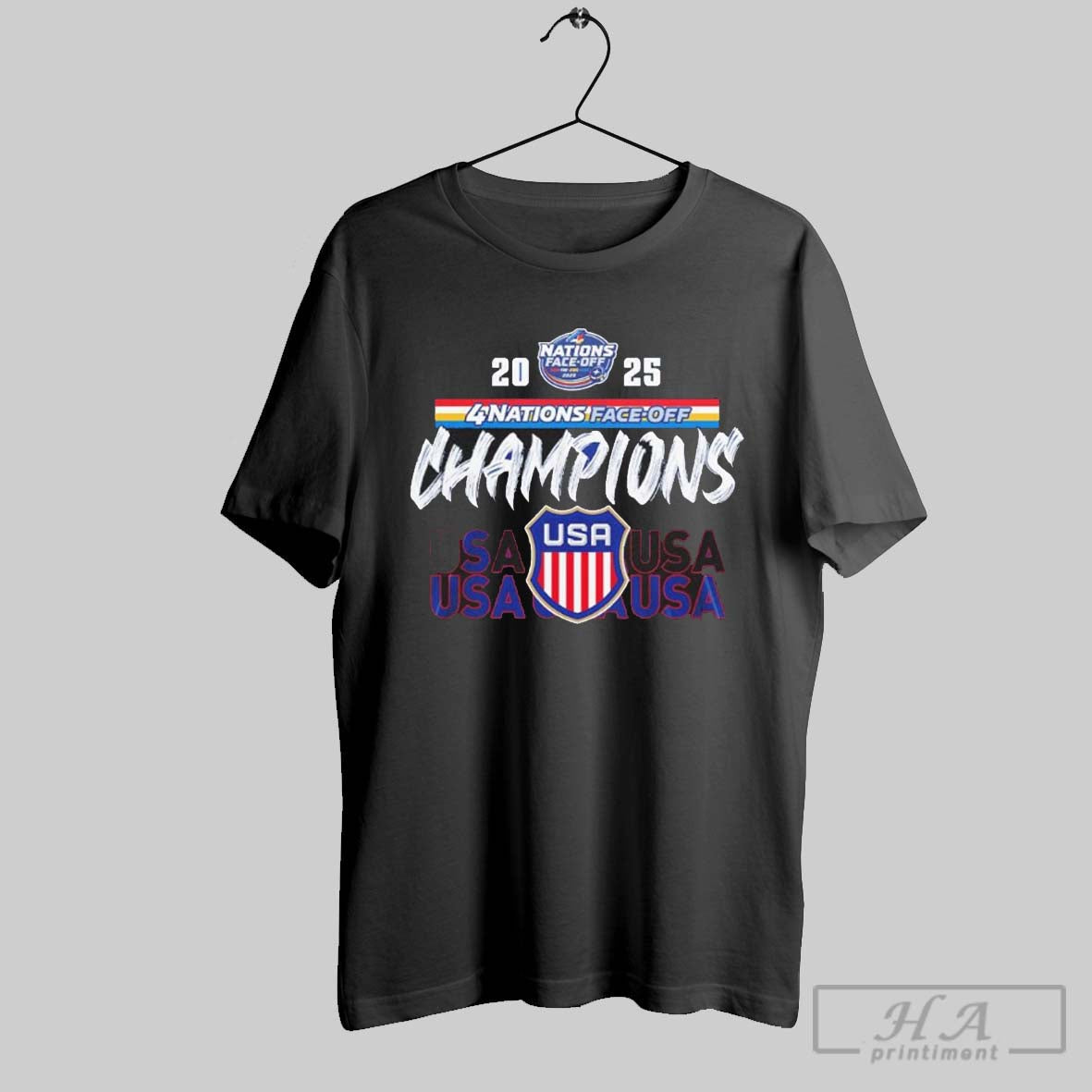 Usa Hockey 2025 National Face Off Champions Trophy Roster T Shirt