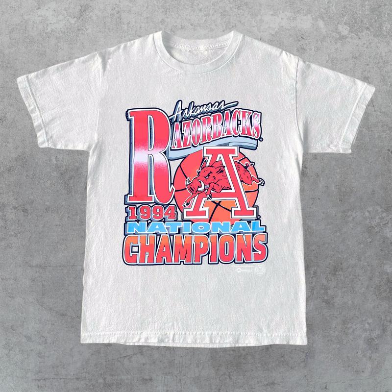 1994 Razorbacks National Champions Arkansas Vintage T-Shirt, Full Size, Full Color, Gift For Men, For Women