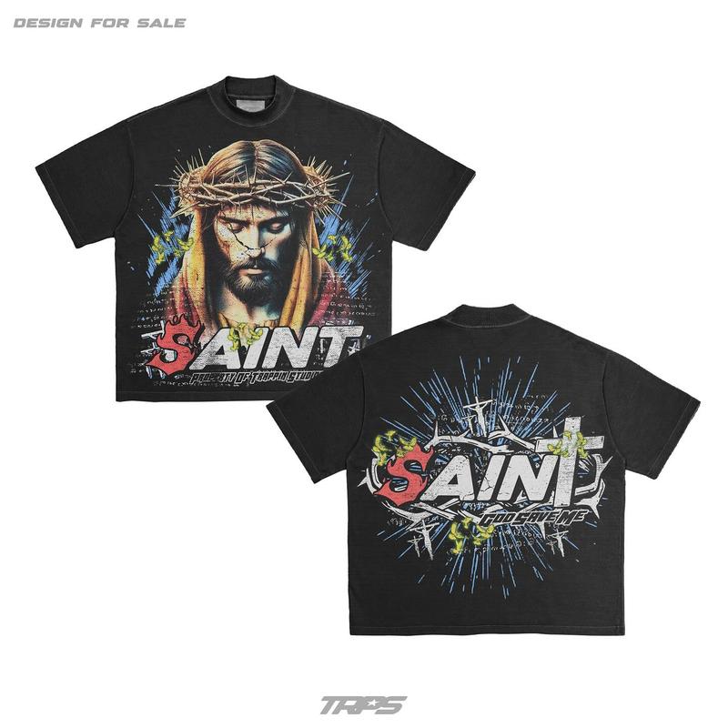 Y2K Graphic God Save Me Personalize Printed Tshirt Casual Cotton