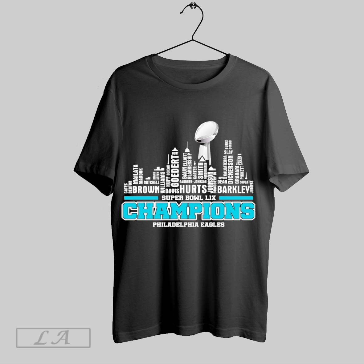 Top Philadelphia Eagles City Player Names Super Bowl Lix Champions Trophy Sweatshirt T Shirt