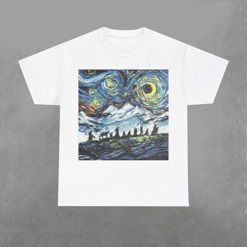 Van Gogh Lord Of The Ring Shirt, Gandaff Shirt, LOTR Lord Of The Ring Sweater, Movie Graphic Shirt Classic Fabric