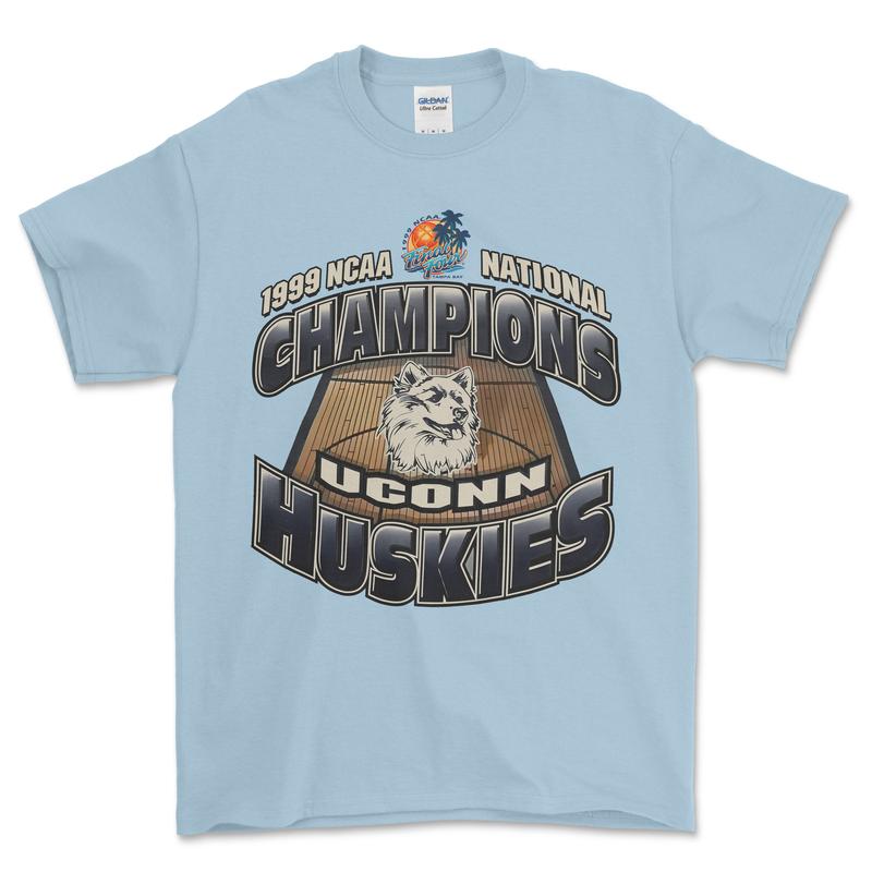 1999 Uconn Huskies NCAA Final Four T-Shirt, graphic vintage sports tees for men