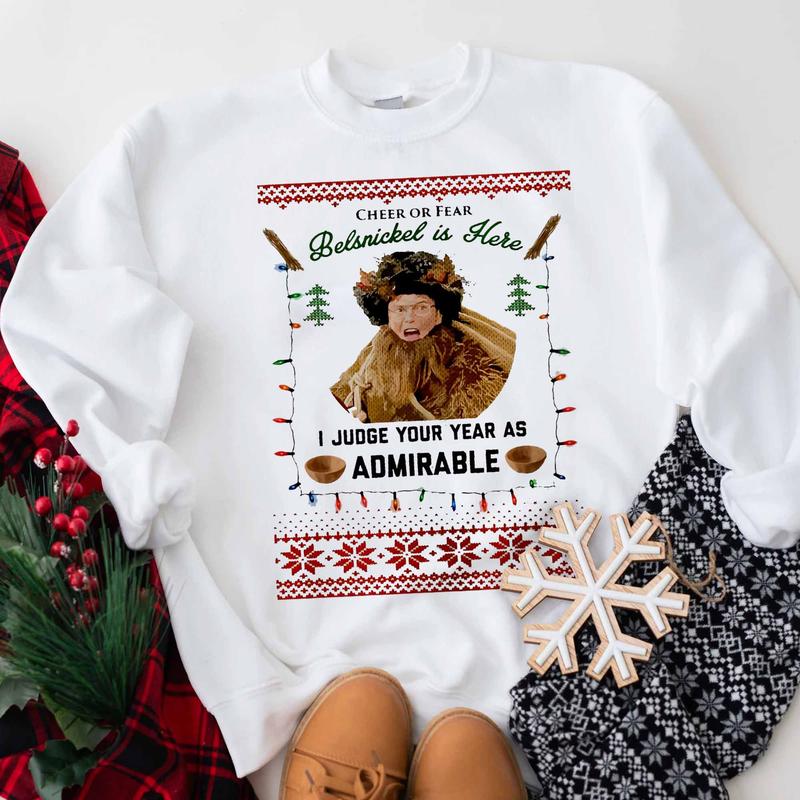 Admirable Or Impish Ugly Christmas Sweatshirt, The Office Ugly Xmas Sweatshirt, Movie Christmas Sweater Classic Fabric Menswear Unisex