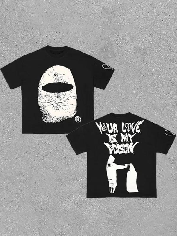 Vintage Love is Poison Graphic 100% Cotton T-Shirt Casual Crewneck Shortsleeve Classic