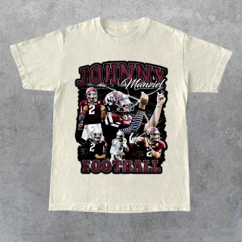 Vintage 90s Graphic Style J0hnny Manziel T-shirt, J0hnny Manziel Tee Retro J0hnny Manziel Oversized Shirt, Football Shirt, Sport T-shirt
