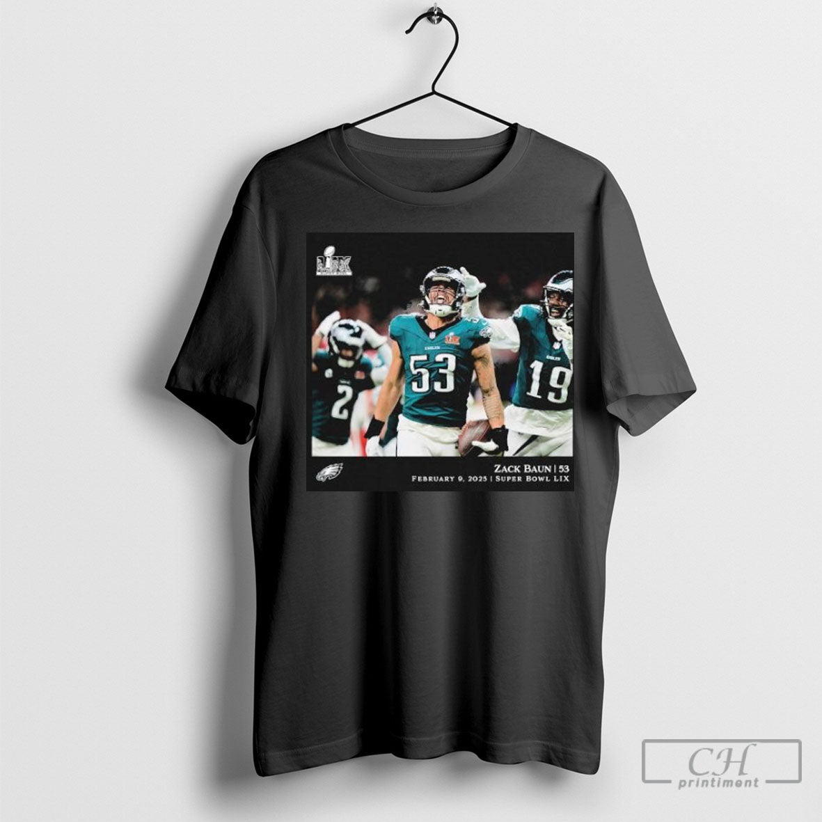 Zack Baun Philadelphia Eagles Nfl Flash Features Super Bowl Lix Champions 2025 T Shirt