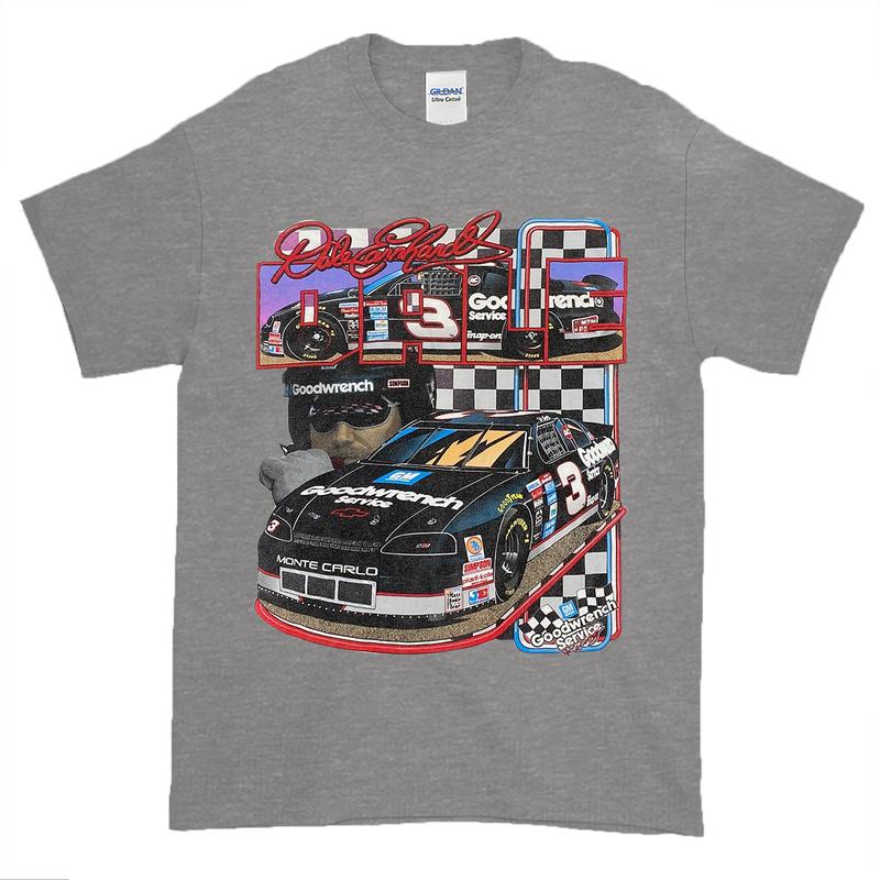 Vintage 90s Dale Earnhardt Intimidator Nascar Racing Race Tee, Vintage graphic tees Classic Cotton Menswear Top Embroidered Hoodie