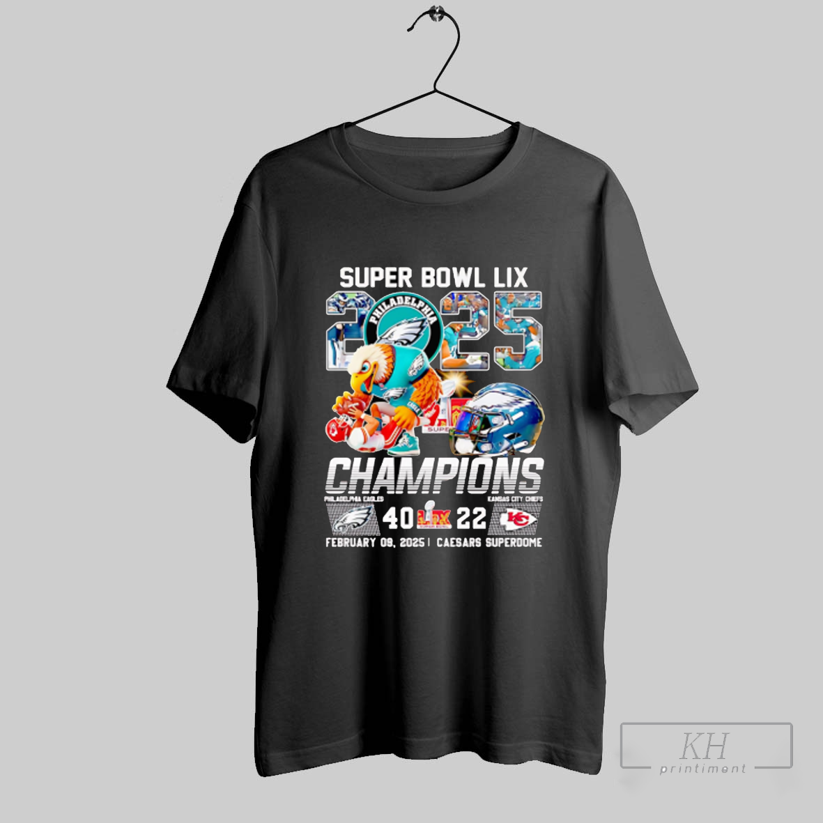 The Super Bowl Lix 2025 Champions Philadelphia Eagles 40 22 Kansas City Chiefs Shirt T Shirt