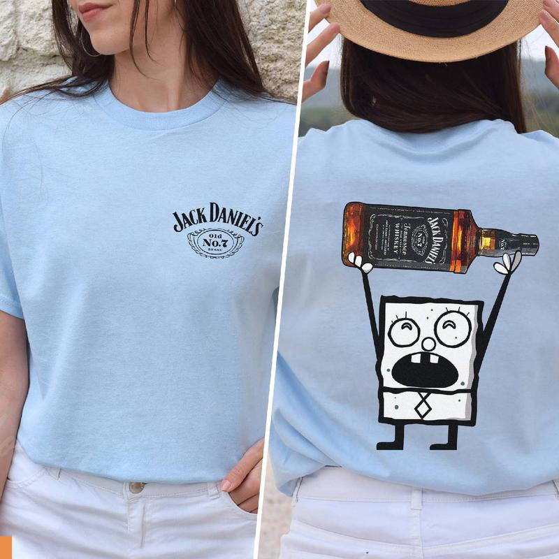 Jack Daniels Doodlebob Shirt, Doodlebob Character Movie Tshirt, Drinking Lover Tshirt, Funny Shirt