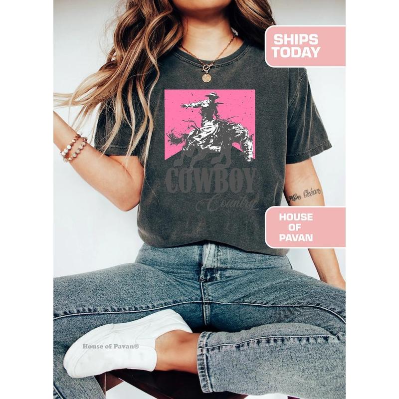 Western Cowboy Country, Pink Rodeo Shirt, Vintage Inspired Tee Shirt, Western Graphic  T-shirt, sweater and Hoodie 2 sides