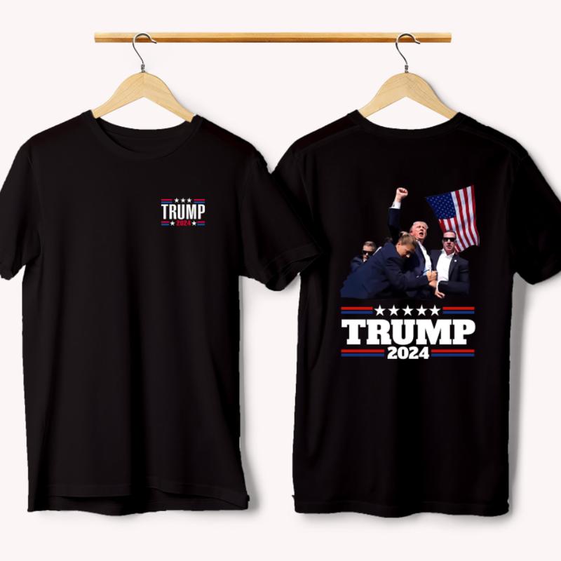 Trum Assassination Tee 2 Sides, Trum Shooting Tee, Support Trum Shirts, Trum 2024 Supporter Tee, They Missed, Trum Shirts 2024, Double Sided Graphic P