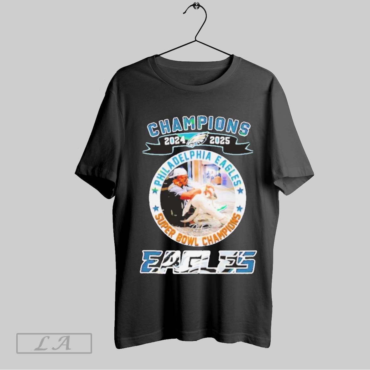 Top Eagles Champions 2024 2025 Jalen Hurts Signature T Shirt