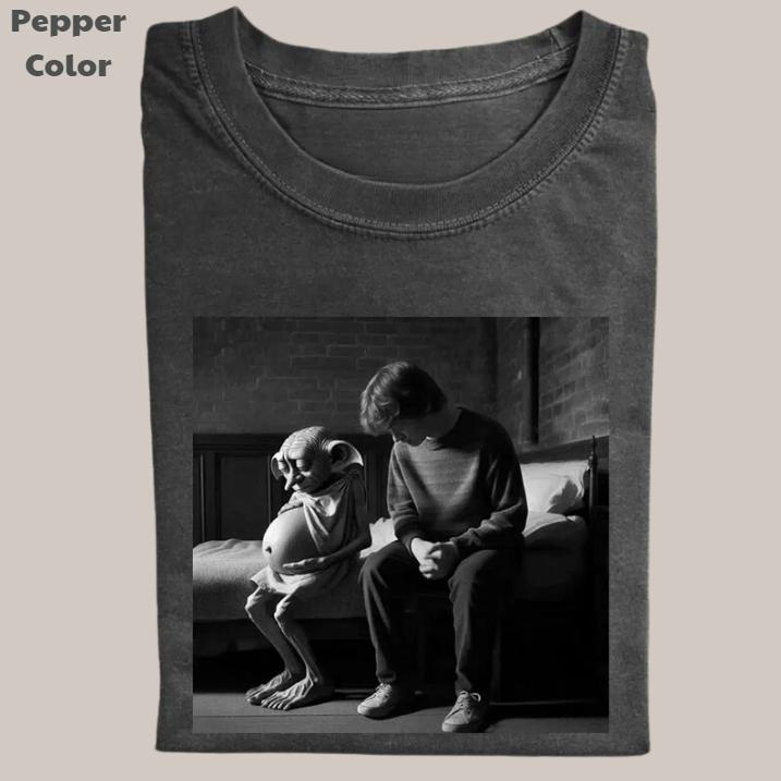 Harry Potter Vintage Tee, Ron Gave Dobby T-Shirt, Meme Cringe Funny Dumb Shirts, Unisex Movie Shirt Menswear Womenswear Streetwear
