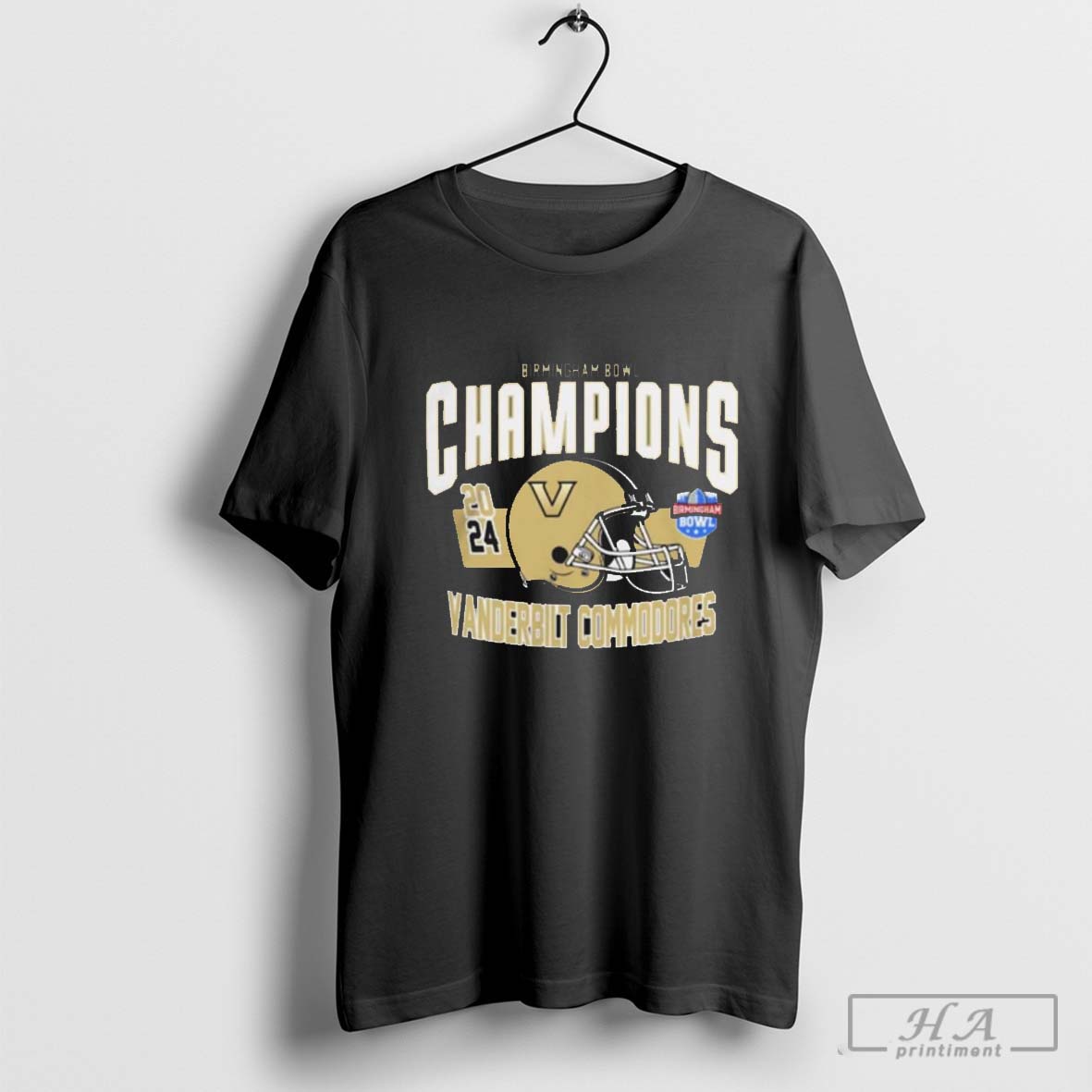 Vanderbilt Commodores Birmingham Bowl Champions 2024 Helmet T Shirts