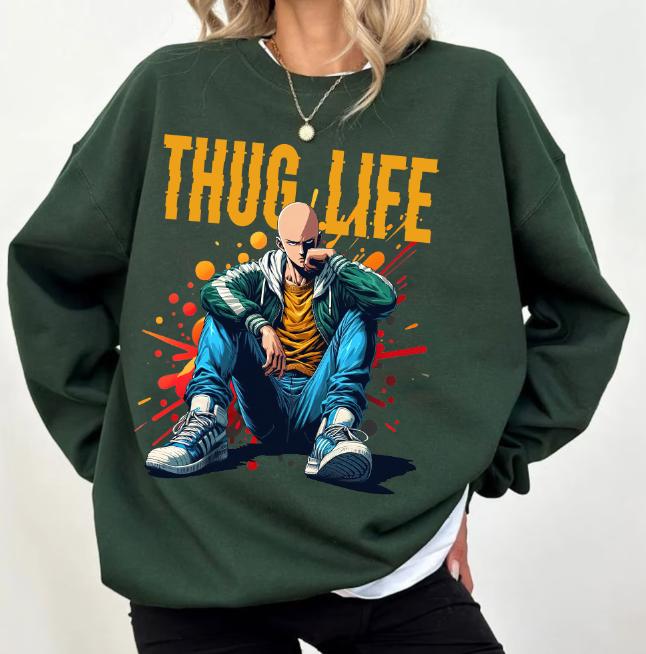 Saiitama Thuglife Shirt, 0ne punc man Animee Shirt, Sweatshirt Hoodie