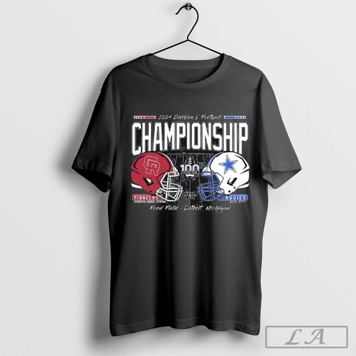 The Beal City Aggies vs the Riverview Gabriel Richard Pioneers 2024 MHSAA Division 8 Football Championship T-shirt