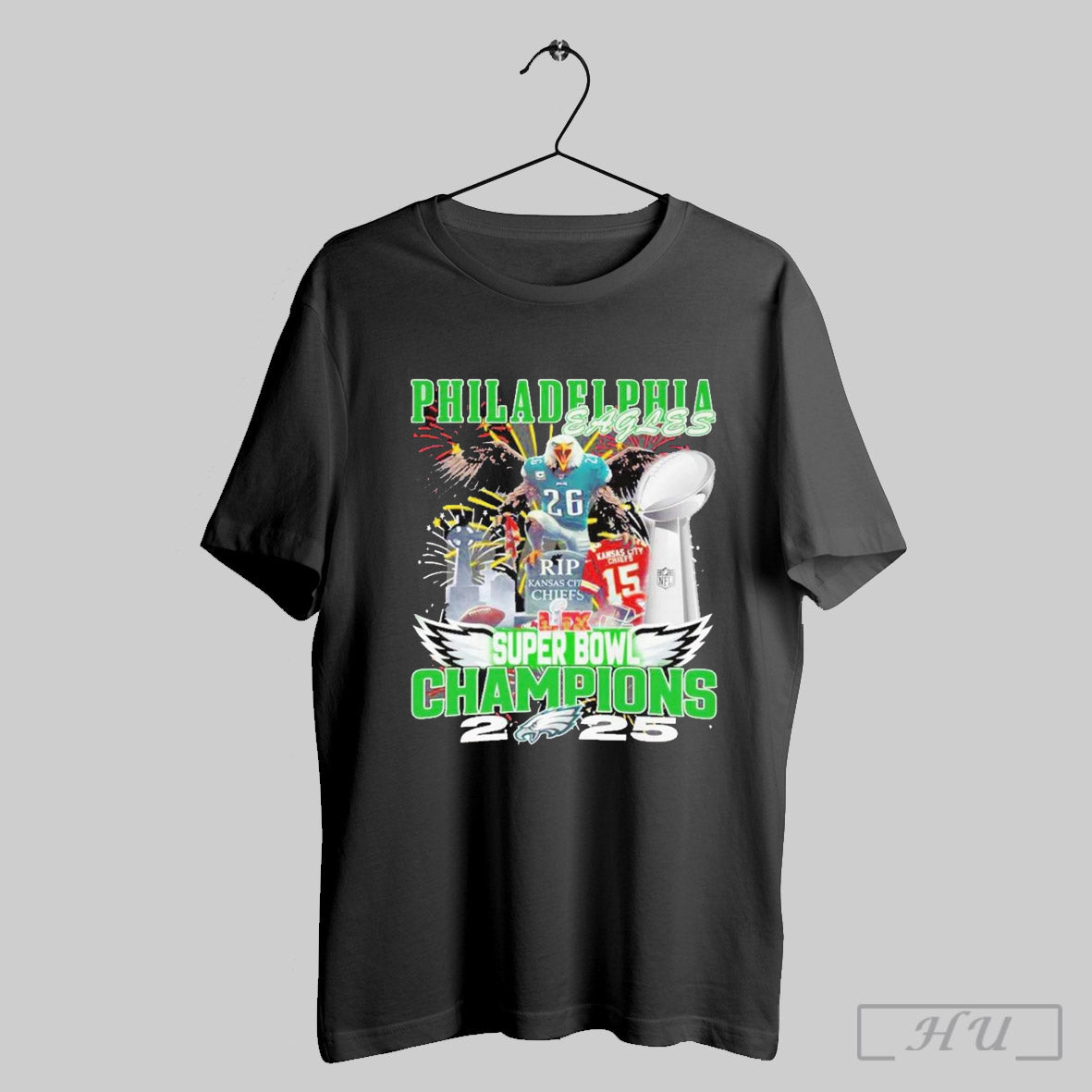 Trendy Philadelphia Eagles Mascot Rip Kansas City Chiefs Super Bowl Lix Champions 2025 Shirt