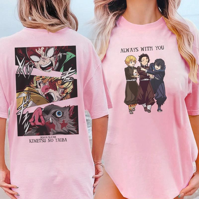 Always with you Tanjiro Inosuke Zenitsu shirt, Demon Slayer t-shirt, Kimetsu no Yaiba Shirt, Anime sweatshirt hoodie, Anime lover t-shirt Menswear