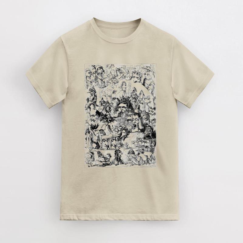 Vintage Dreamy Art Graphic Shirt, Retro Creepy 90s Shirt, Abstract Art Cotton Shirt, Line Art Vintage Tee,  Cool Gift