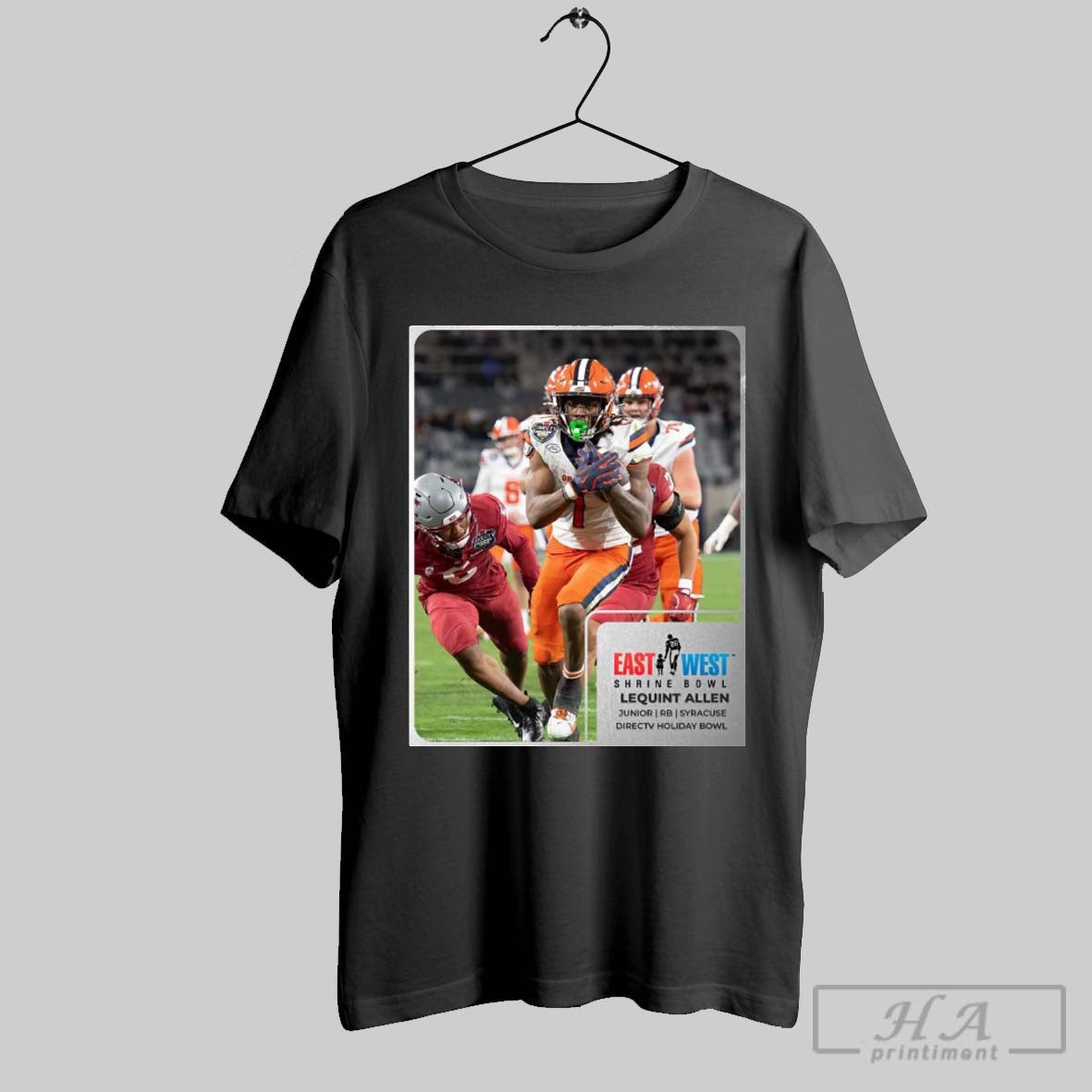 Official Lequint Allen Syracuse Orange East West Shrine Bowl Junior Rb Directv Holiday Bowl Poster T Shirt