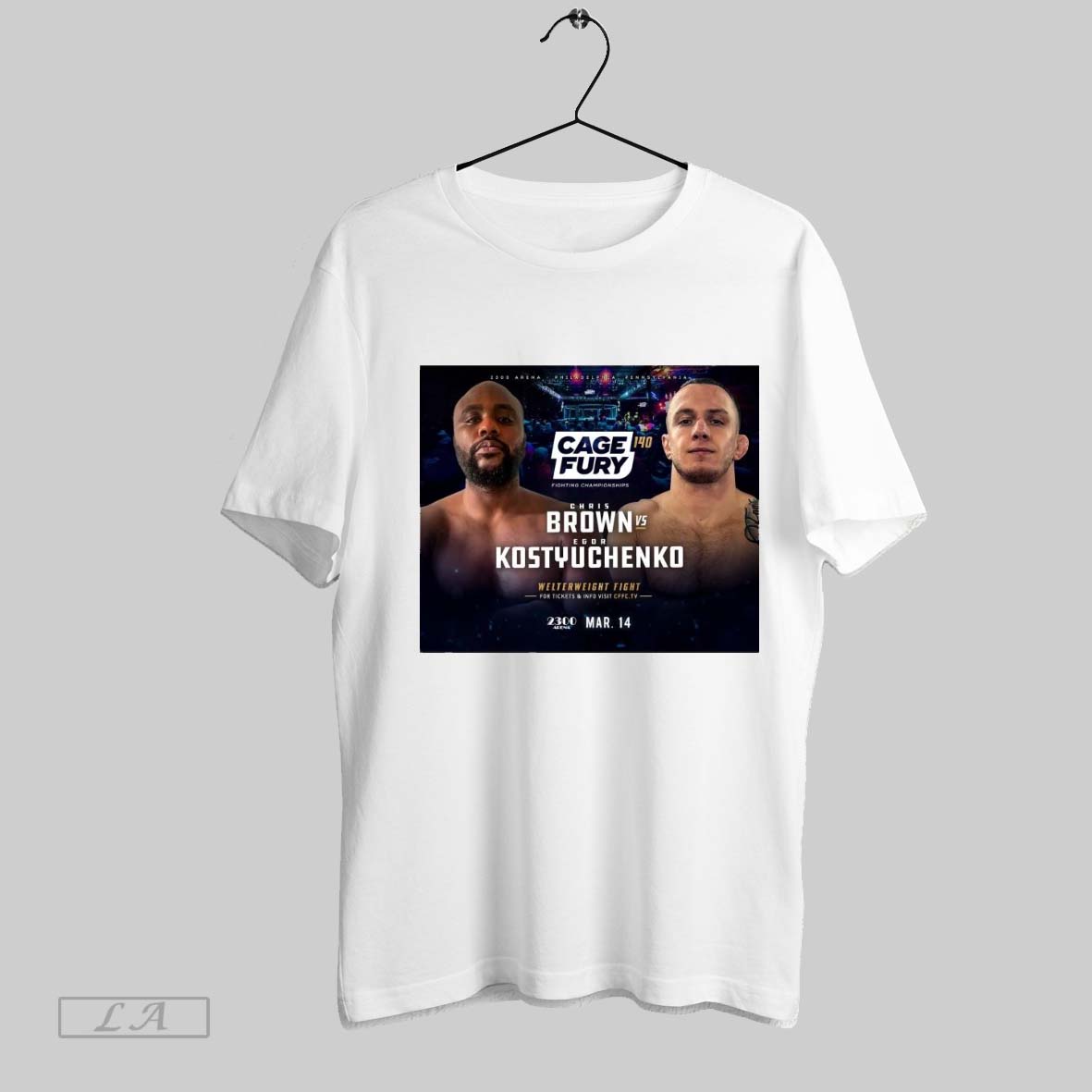 Top Cage Fury Fighting Championships Chris Brown Vs Egor Kostyuchenko Welterweight Fight Mar 14 Poster Sweatshirt T Shirt