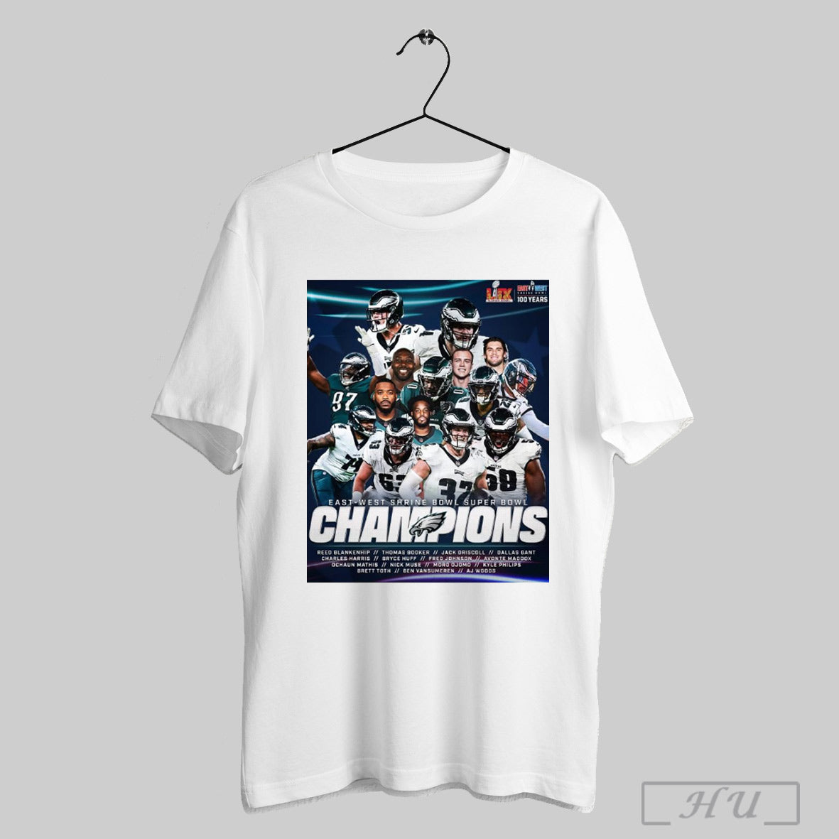 Trendy Official Philadelphia Eagles East West Shrine Bowl Super Bowl Champions Reed Blankenship Thomas Booker Jack Driscoll Poster Shirt