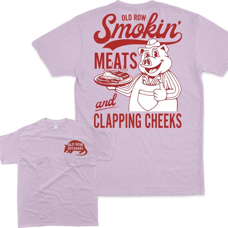 [Sale Up To 60%] Old Row The Smokin' Meats and Clapping Cheeks Graphic Tee, Graphic T-Shirt, Vintage Style, Retro Outfit, For Men, For Women