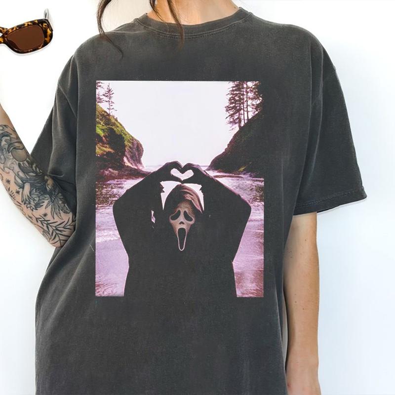 Ghost Killer Halloween Heart Hands Screamm Sweatshirt Hoodie, Horror Movie Gifts, Unisex Spooky Season Vibes Shirt, Screamm Movie Apparel