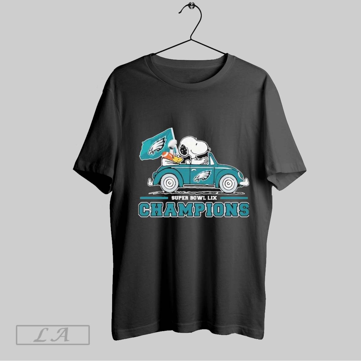 Top Snoopy And Woodstock Driving Car Philadelphia Eagles Philly Super Bowl Lix Champions 2025 Unisex Sweatshirt T Shirt