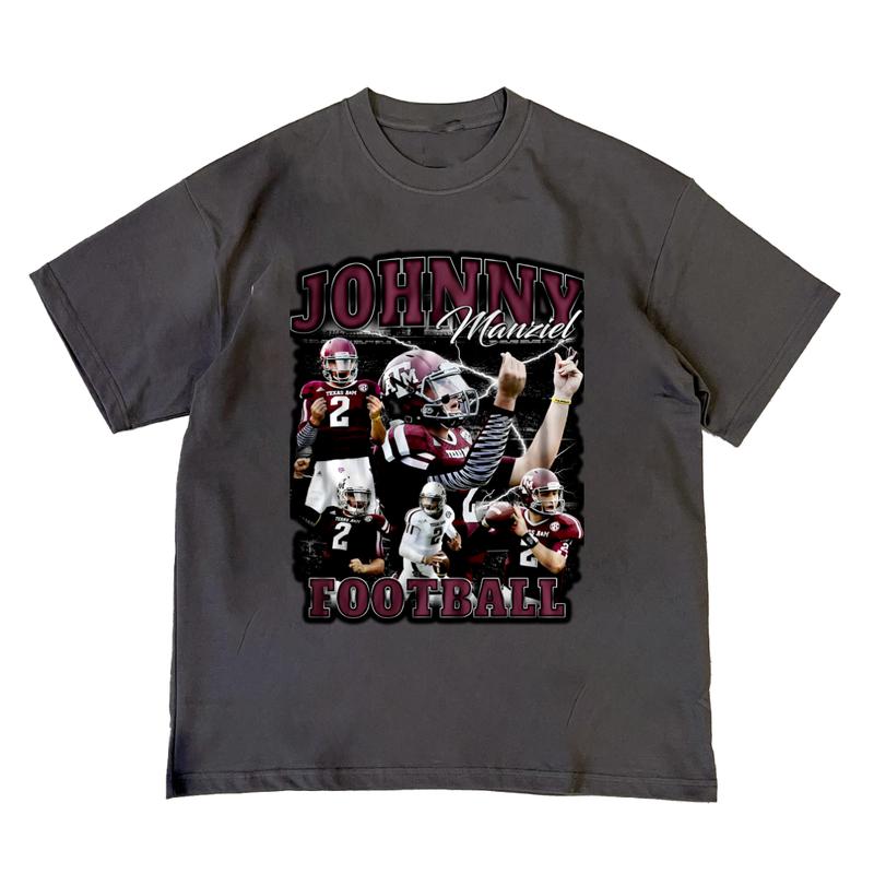 Vintage 90s Graphic Style Johnny Manziel FootBall T-Shirt Unisex Menswear Casual Soft Streetwear Underwear Top Shortsleeve Tshirt Tropical